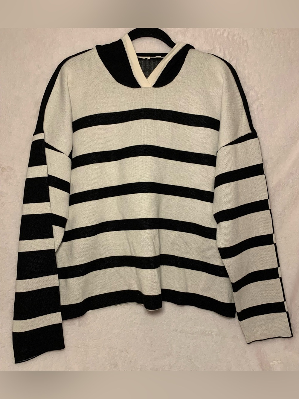 Cyrus Striped Knit Hoodie Sweater